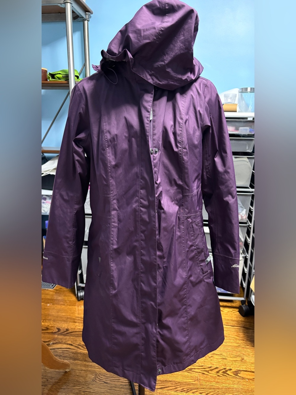 Eddie Bauer Girl on the Go Trench Coat Waterproof Eggplant Medium Petite